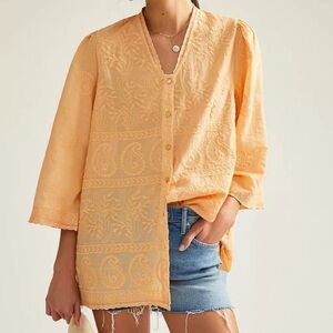 Anthropologie Forever That Girl Embroidered Blouse